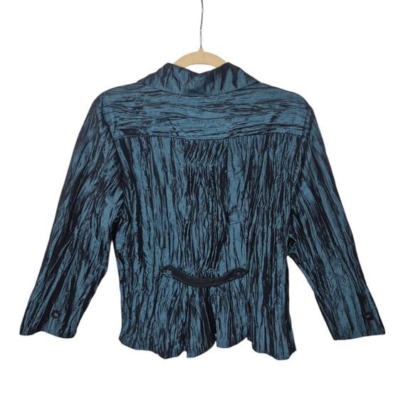 Noelle Womens Jacket Size 8/10 Crinkle Button Front Blazer Event Dressy Retro - Picture 2 of 5